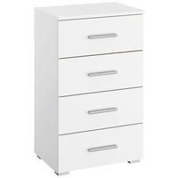 KOMÓD 47/81/42 cm  - alumínium színű/fehér, Konventionell, műanyag/faalapú anyag (47/81/42cm) - Rauch Möbel