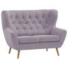 2-SITZER-SOFA Flachgewebe Altrosa  - Eichefarben/Beige, Design, Holz/Textil (138/104/92cm) - Stylife