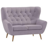 2-SITZER-SOFA Flachgewebe Altrosa  - Eichefarben/Beige, Design, Holz/Textil (138/104/92cm) - Stylife
