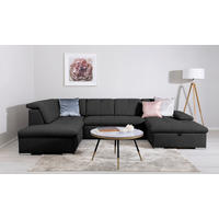 WOHNLANDSCHAFT Ramzes Schwarz  - Schwarz/Grau, Design, Textil/Metall (215/328/173cm) - MID.YOU