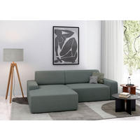 ECKSOFA WIEN Grau Struktur  - Schwarz/Grau, MODERN, Kunststoff/Textil (162/246cm) - Trendmanufaktur