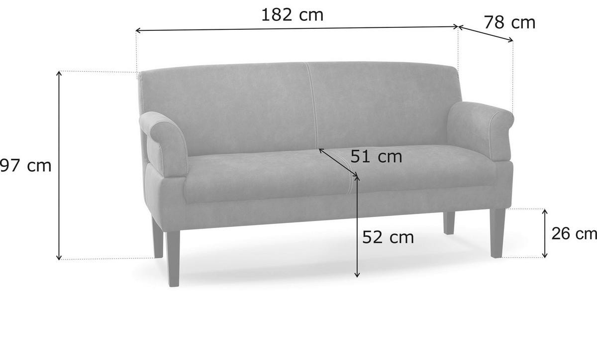 3-SITZER-SOFA in Mikrofaser Braun  - Beige/Schwarz, Konventionell, Holz/Textil (182/97/78cm) - Sit & More