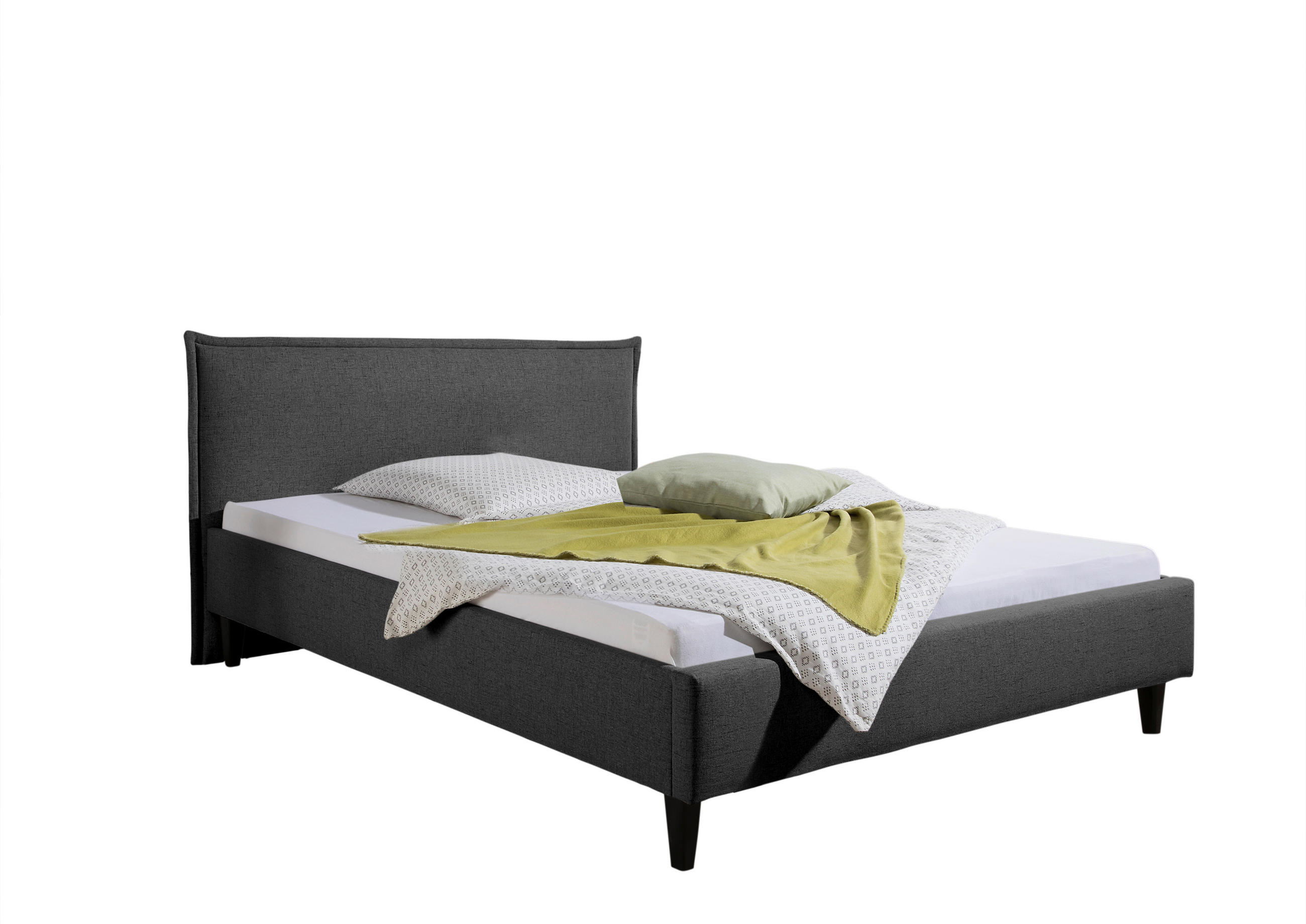 POLSTERBETT 140/200 cm,  in Anthrazit,  - Anthrazit/Schwarz, MODERN, Holz/Textil (140/200cm) - Livetastic