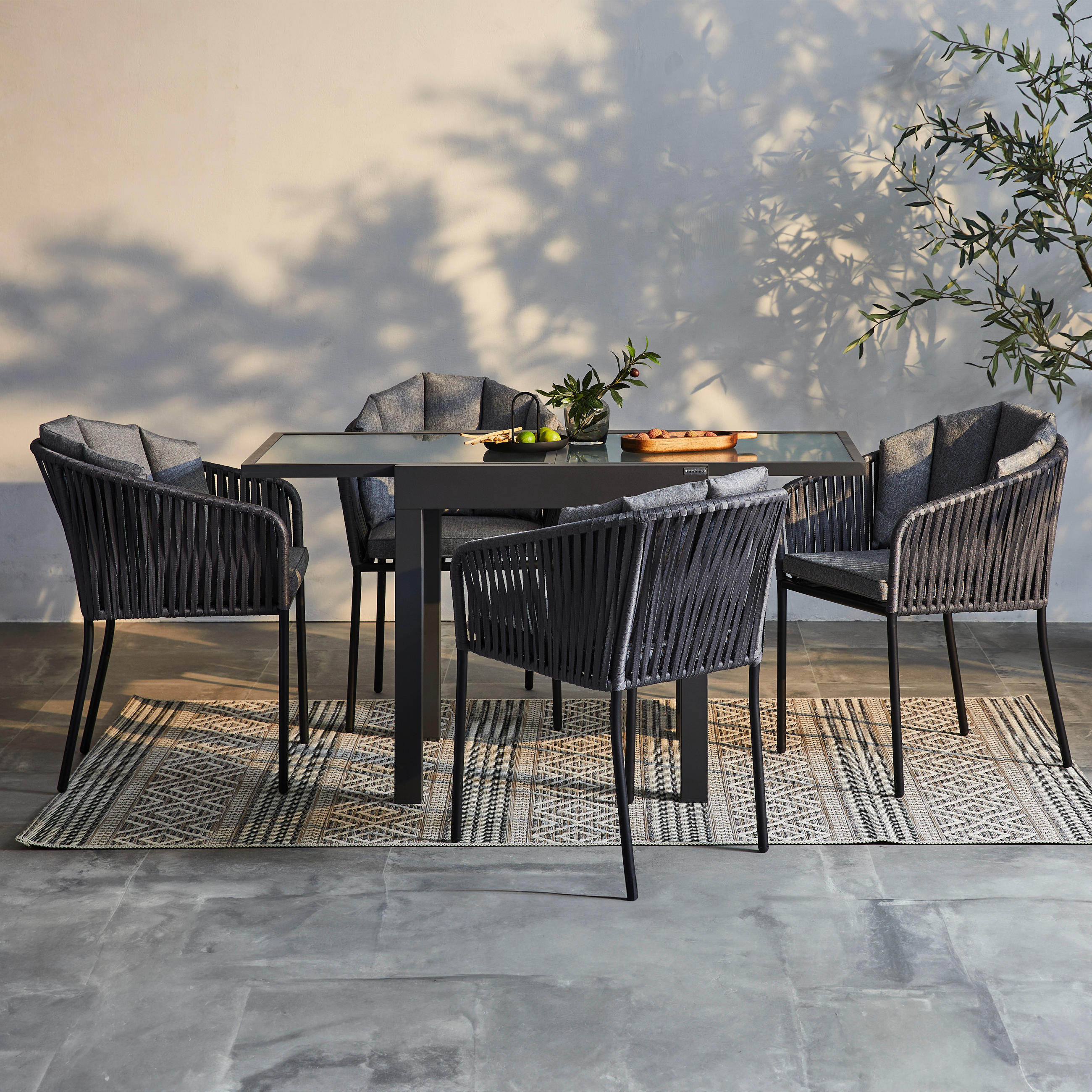 GARTENSESSEL Aluminium Grau  - Schwarz/Grau, MODERN, Kunststoff/Textil (59/77,5/61cm) - Ambia Garden