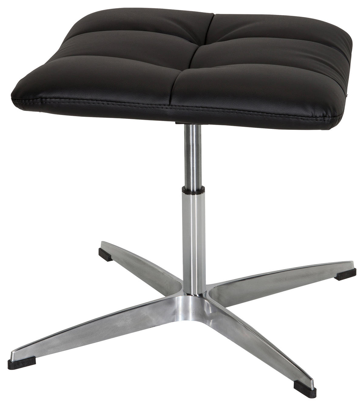 BÜROHOCKER Schwarz  - Silberfarben/Schwarz, MODERN, Textil/Metall (47/38/47cm) - MID.YOU