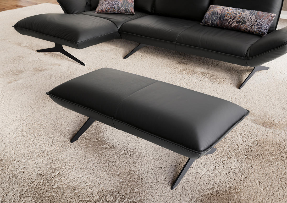 ECKSOFA  in Echtleder Anthrazit  275/167 cm  - Anthrazit/Schwarz, Design, Leder/Metall (275/167cm) - Koinor