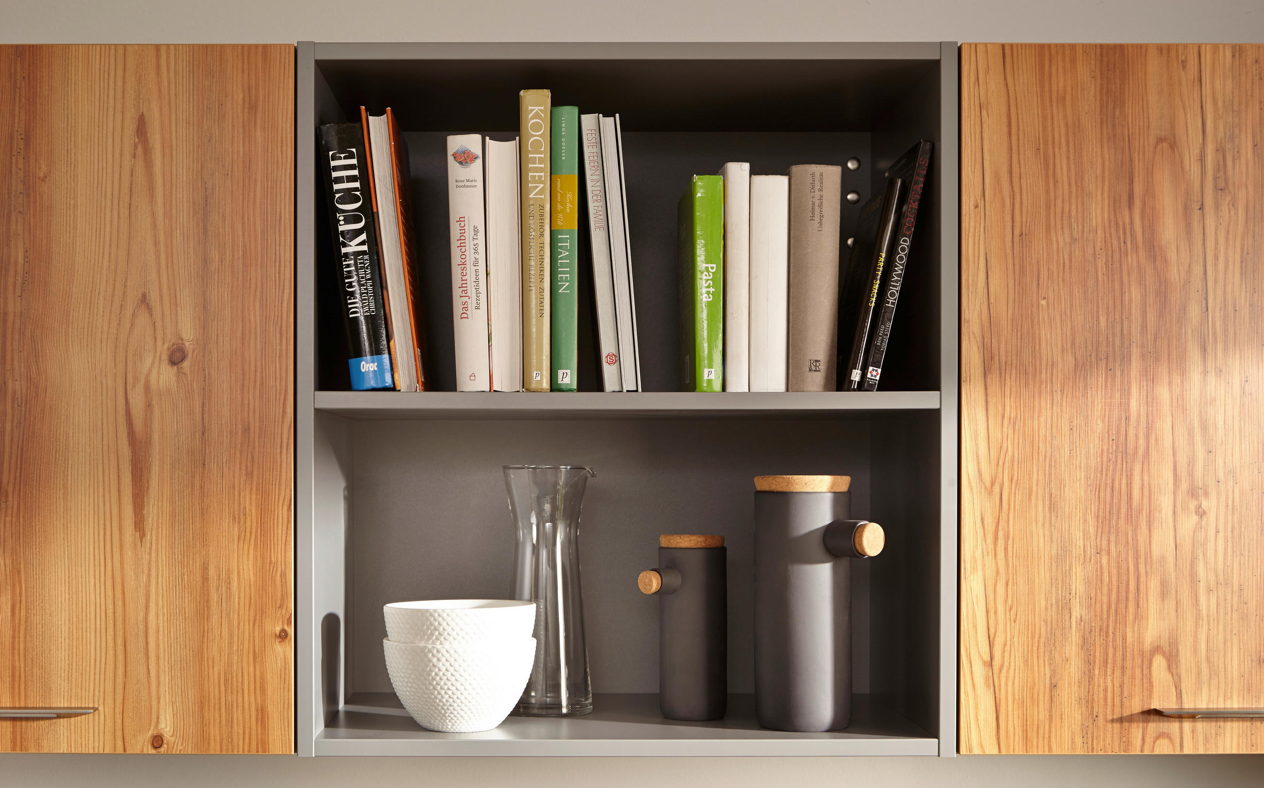 EINBAUKÜCHE NICOL  - Eichefarben/Grau, Design, Holzwerkstoff - Novel