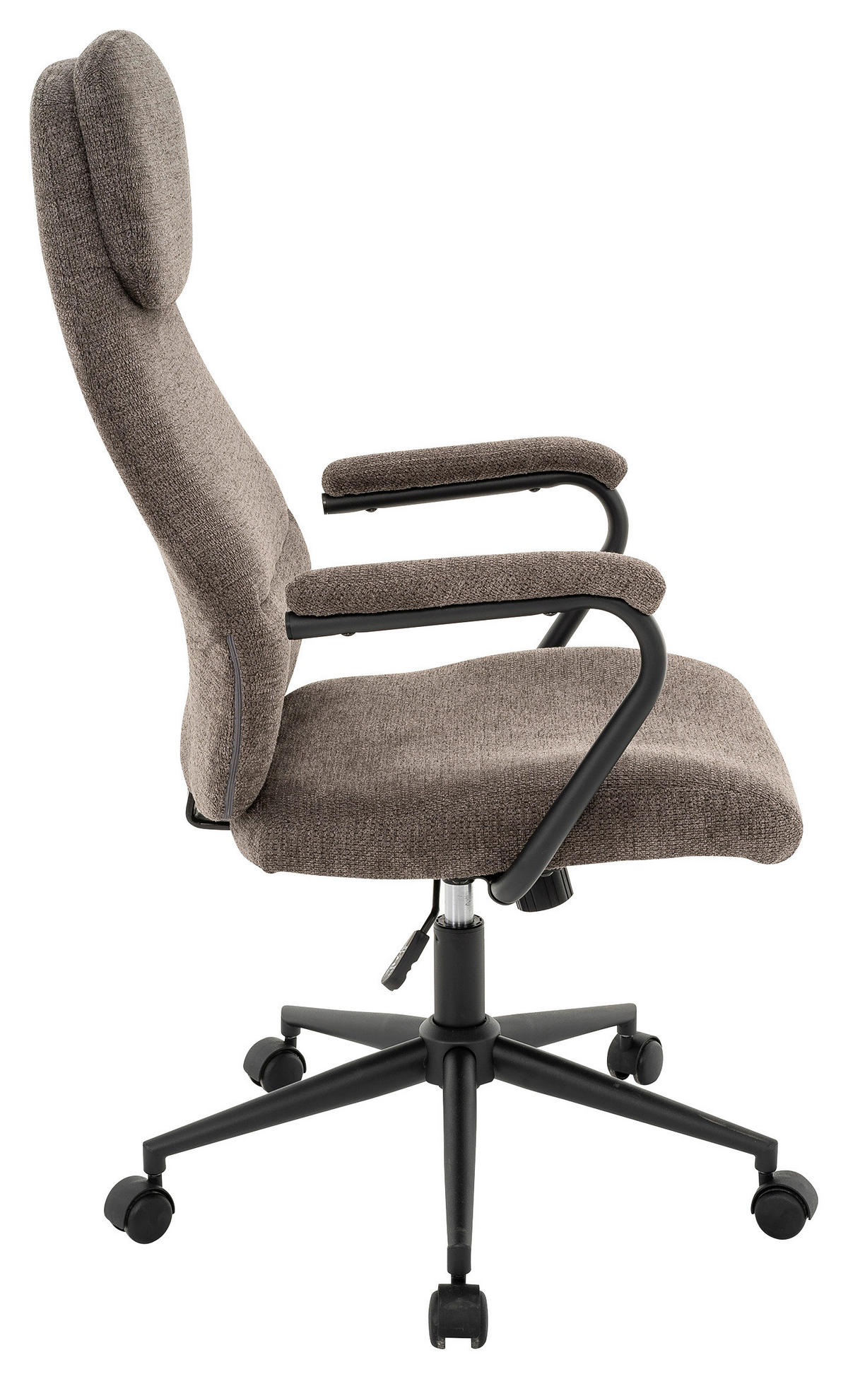 CHEFSESSEL Webstoff Schwarz, Taupe  - Taupe/Schwarz, MODERN, Kunststoff/Textil (60/108-116/67cm) - MID.YOU