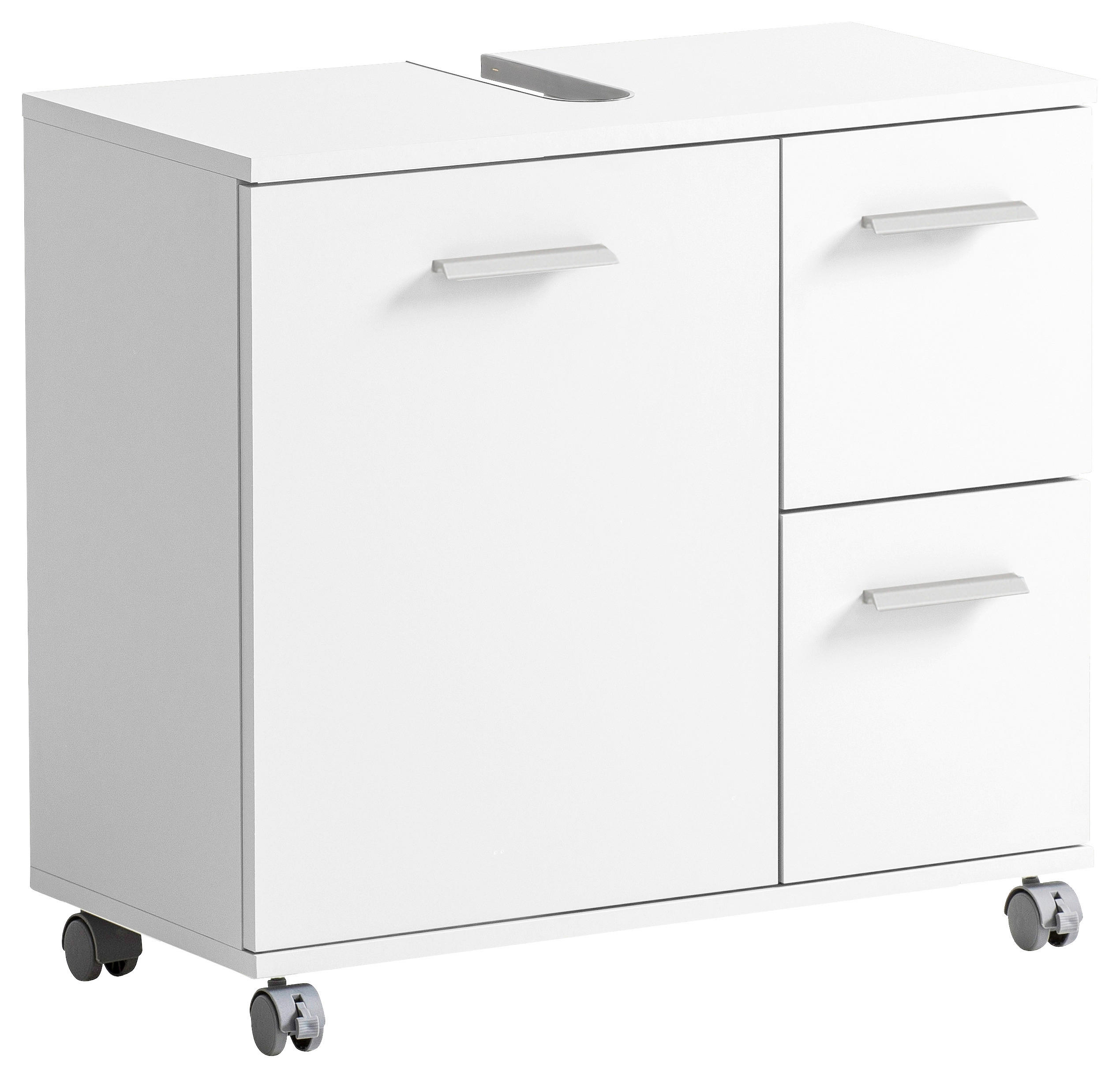 WASCHBECKENUNTERSCHRANK 65,1/60/32 cm - Chromfarben/Weiß, KONVENTIONELL, Holzwerkstoff/Kunststoff (65,1/60/32cm) - Stylife