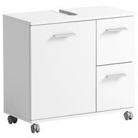 WASCHBECKENUNTERSCHRANK 65,1/60/32 cm  - Chromfarben/Weiß, KONVENTIONELL, Holzwerkstoff/Kunststoff (65,1/60/32cm) - Stylife