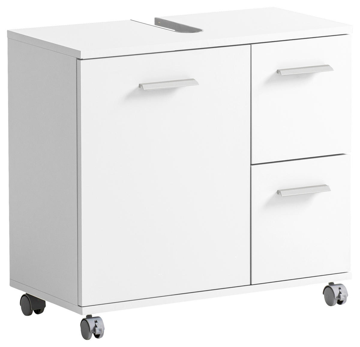 WASCHBECKENUNTERSCHRANK 65,1/60/32 cm  - Chromfarben/Weiß, KONVENTIONELL, Holzwerkstoff/Kunststoff (65,1/60/32cm) - Stylife