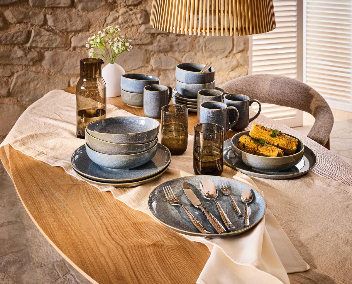 KOMBISERVICE Marbella 20-teilig  - Blau, Trend, Keramik - Novel