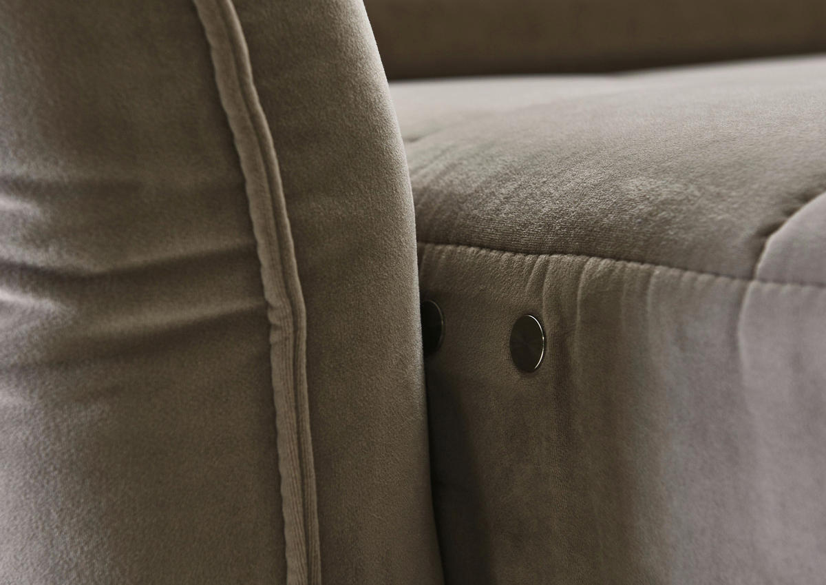 ECKSOFA in Mikrofaser Hellbraun  - Hellbraun/Schwarz, Konventionell, Textil/Metall (178/285cm) - Carryhome