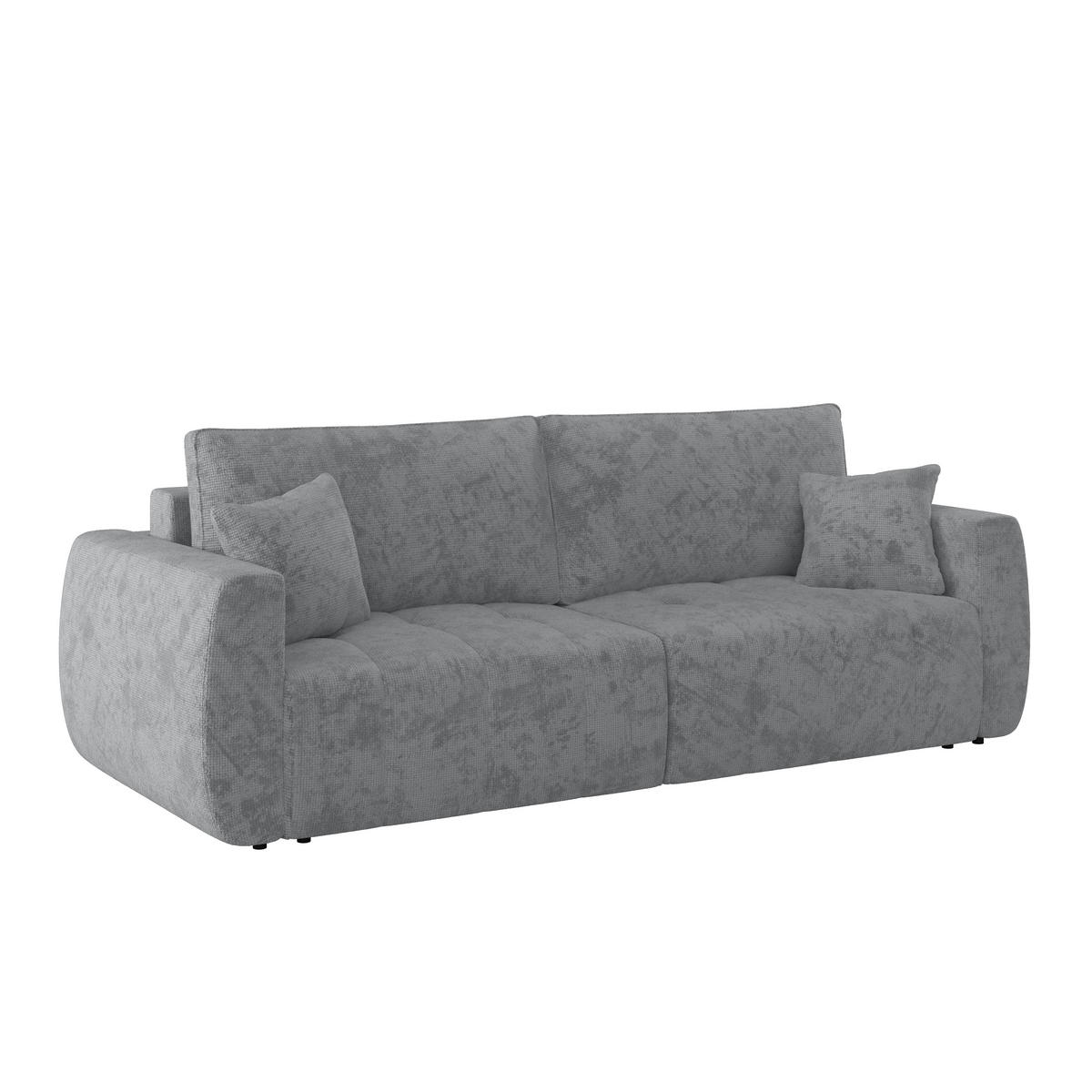 SCHLAFSOFA  mit Stoffauswahl Webstoff Grau  - Schwarz/Grau, MODERN, Holz/Textil (245/74-90/104cm) - MID.YOU