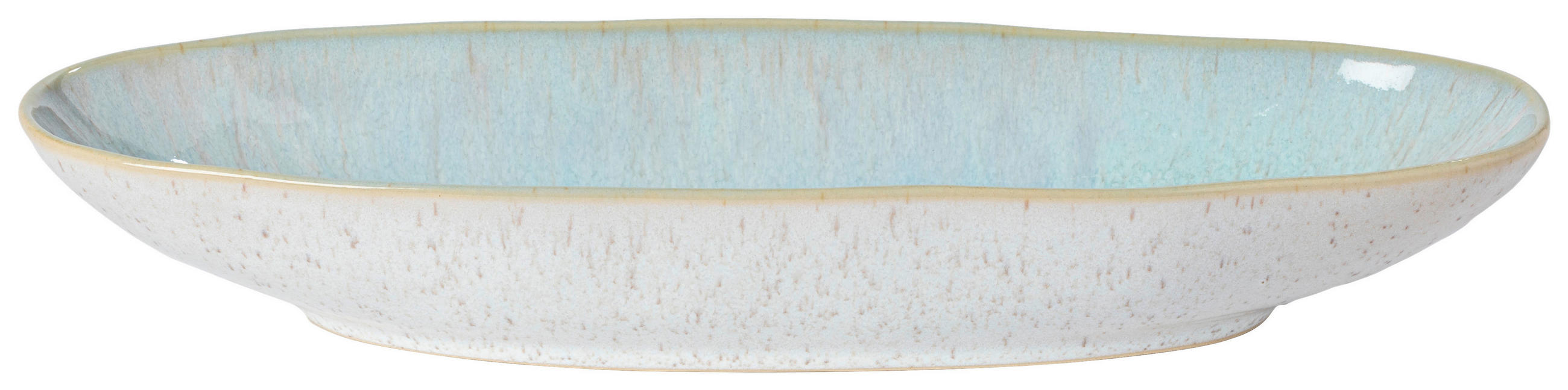 SERVIERPLATTE - Weiß Hochglanz/Hellblau, Basics, Keramik (33/11cm) - Costa Nova