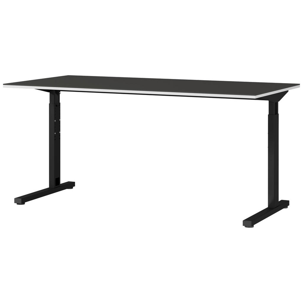 Thumbnail - Novel Schreibtisch, Graphit, Schwarz, Metall, Holzwerkstoff, rechteckig, C-Form, 80x70x160 cm, höhenverstellbar, Arbeits...