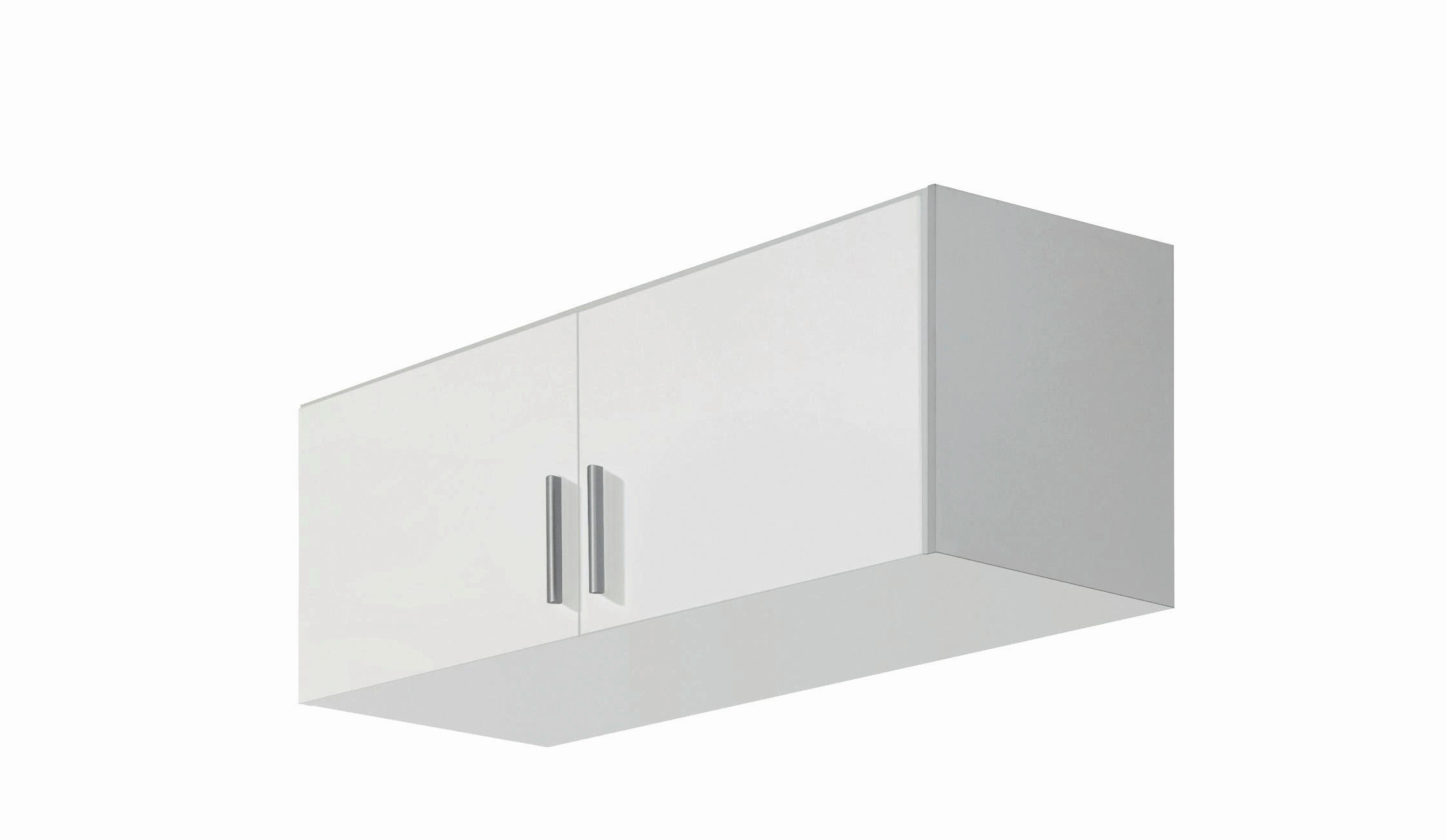 AUFSATZSCHRANK 91/39/54 cm Weiß, Weiß Hochglanz  - Weiß Hochglanz/Alufarben, Design, Holzwerkstoff/Kunststoff (91/39/54cm) - Carryhome