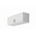 AUFSATZSCHRANK 91/39/54 cm  - Weiß Hochglanz/Alufarben, Design, Holzwerkstoff/Kunststoff (91/39/54cm) - Carryhome