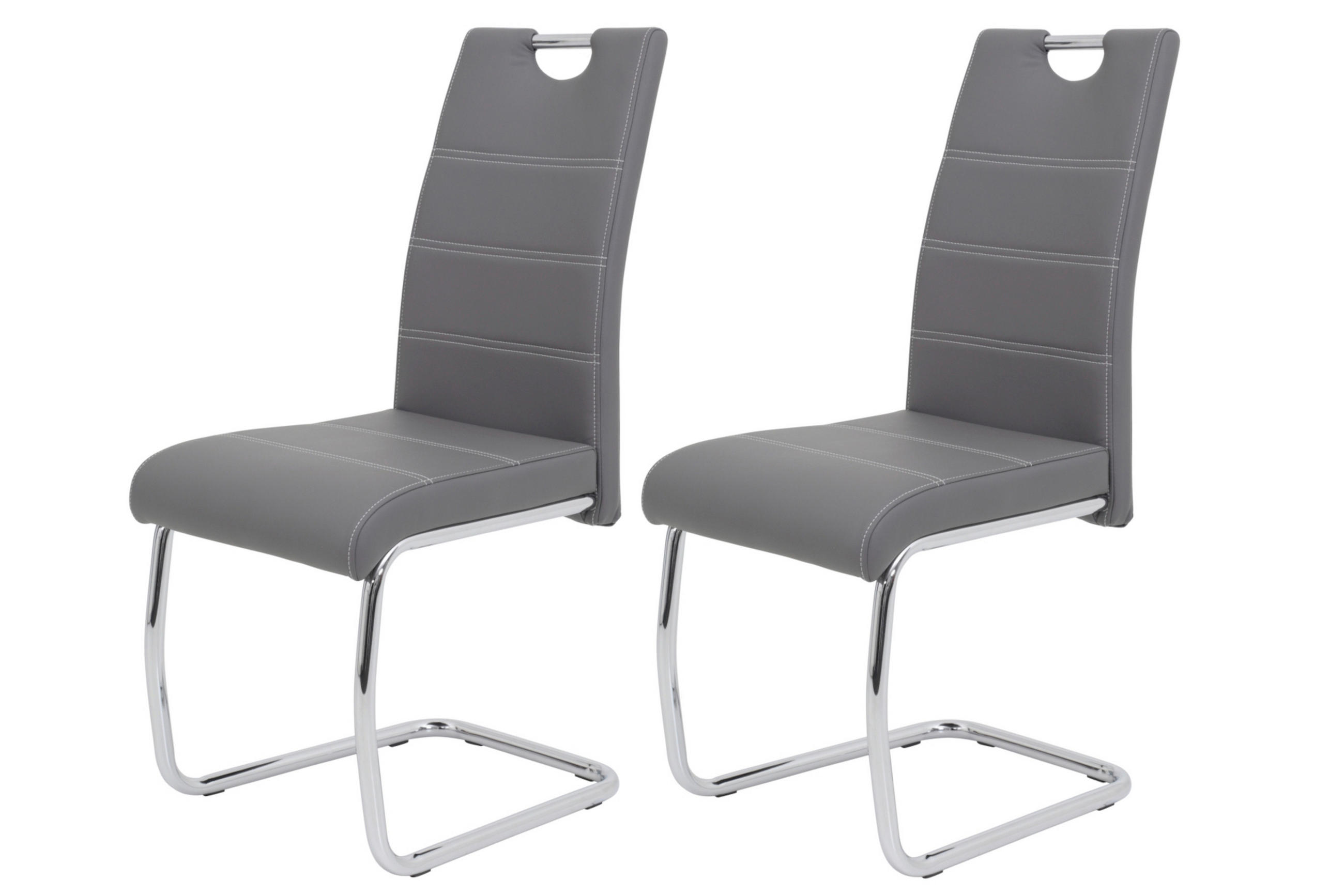 P & B Schwingstuhl-Set Grau 43x98x59 cm