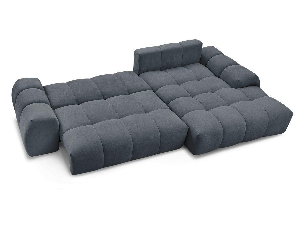 ECKSCHLAFSOFA EVEREST  mit Rücken echt, Armteil links, Armteil rechts Struktur Dunkelblau  - Schwarz/Dunkelblau, MODERN, Kunststoff/Textil (318/180cm) - Livetastic