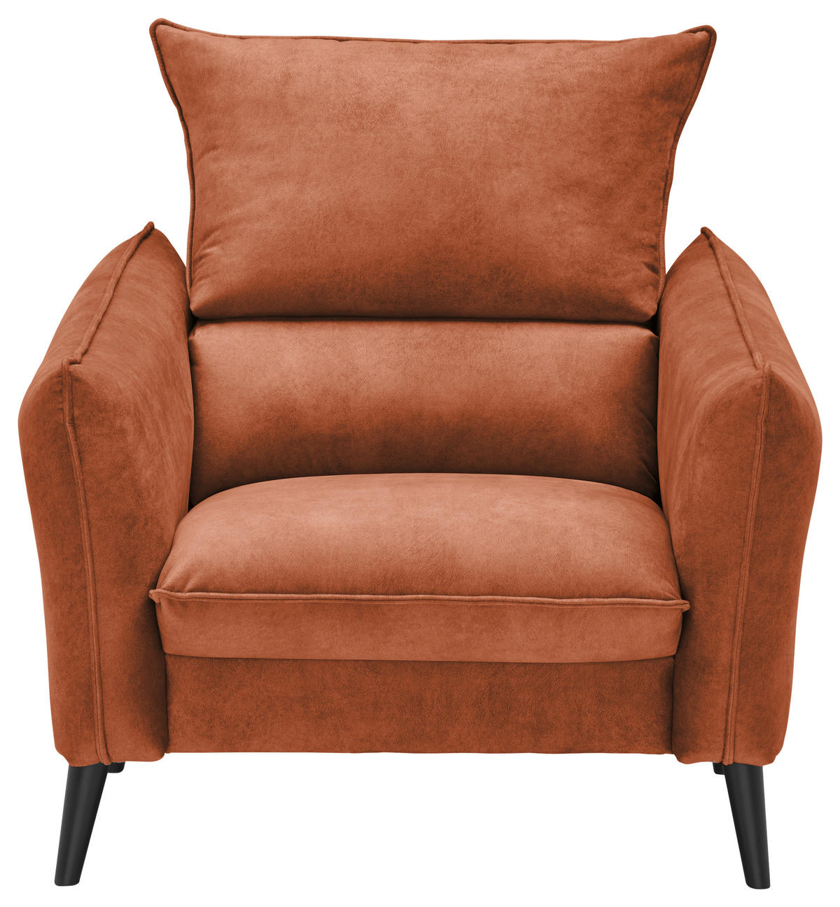 SESSEL Velours Rostfarben    - Rostfarben/Schwarz, Design, Holz/Textil (96/98/100cm) - Carryhome