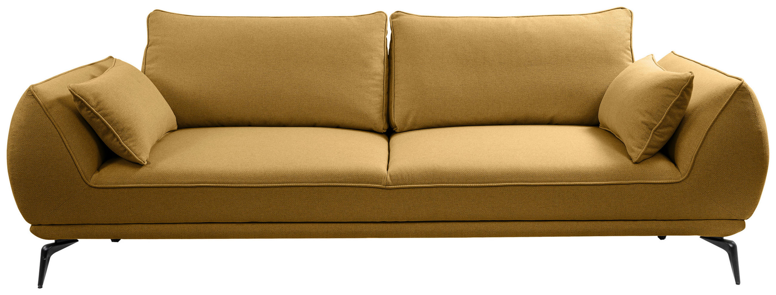 3-SITZER-SOFA in Webstoff Gelb  - Gelb/Creme, MODERN, Textil/Metall (249/86/118cm) - MID.YOU