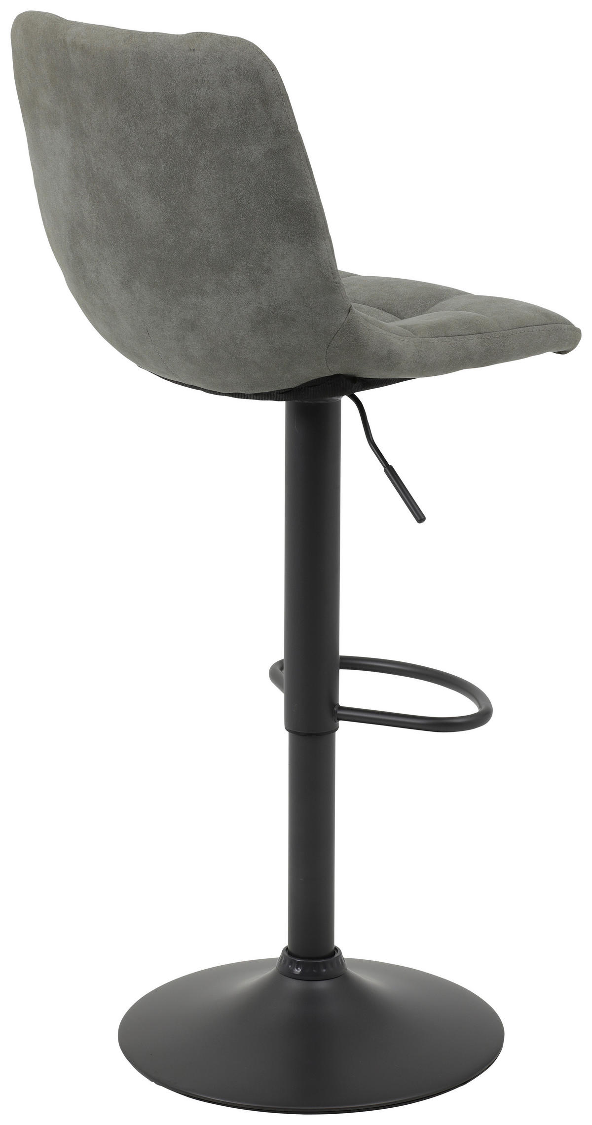 BARHOCKER Mikrofaser Grau Sitzfläche 360° drehbar  - Grau, KONVENTIONELL, Textil/Metall (43/113/44cm) - Carryhome