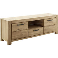 LOWBOARD  in 192/65/50 cm  - Wildeiche/Schwarz, Natur, Glas/Holz (192/65/50cm) - Carryhome