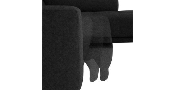 ECKSOFA in Mikrofaser Anthrazit  - Anthrazit/Schwarz, Design, Textil/Metall (301/207cm) - Xora