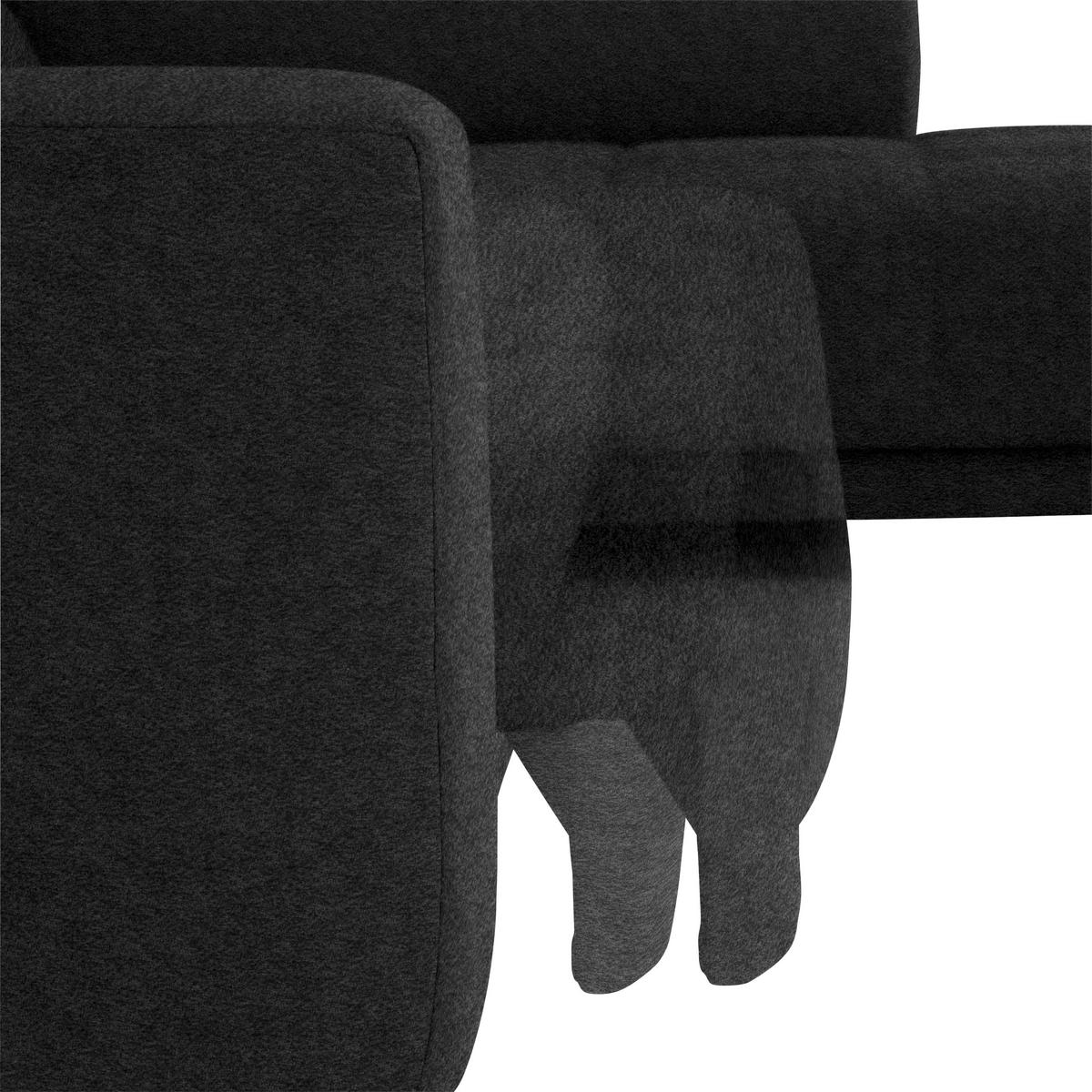 ECKSOFA in Mikrofaser Anthrazit  301/207 cm  - Anthrazit/Schwarz, Design, Textil/Metall (301/207cm) - Xora