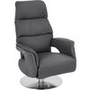 RELAXSESSEL Echtleder Relaxfunktion    - Grau, Design, Leder/Metall (71/112/80cm) - Welnova