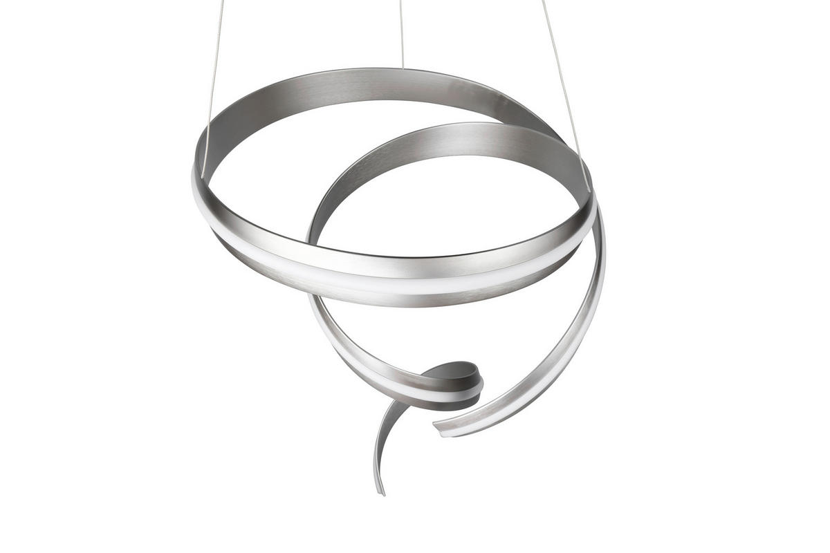 LED-HÄNGELEUCHTE Cisenna 75/300 cm   - Weiß/Nickelfarben, Design, Kunststoff/Metall (75/300cm) - Cinque