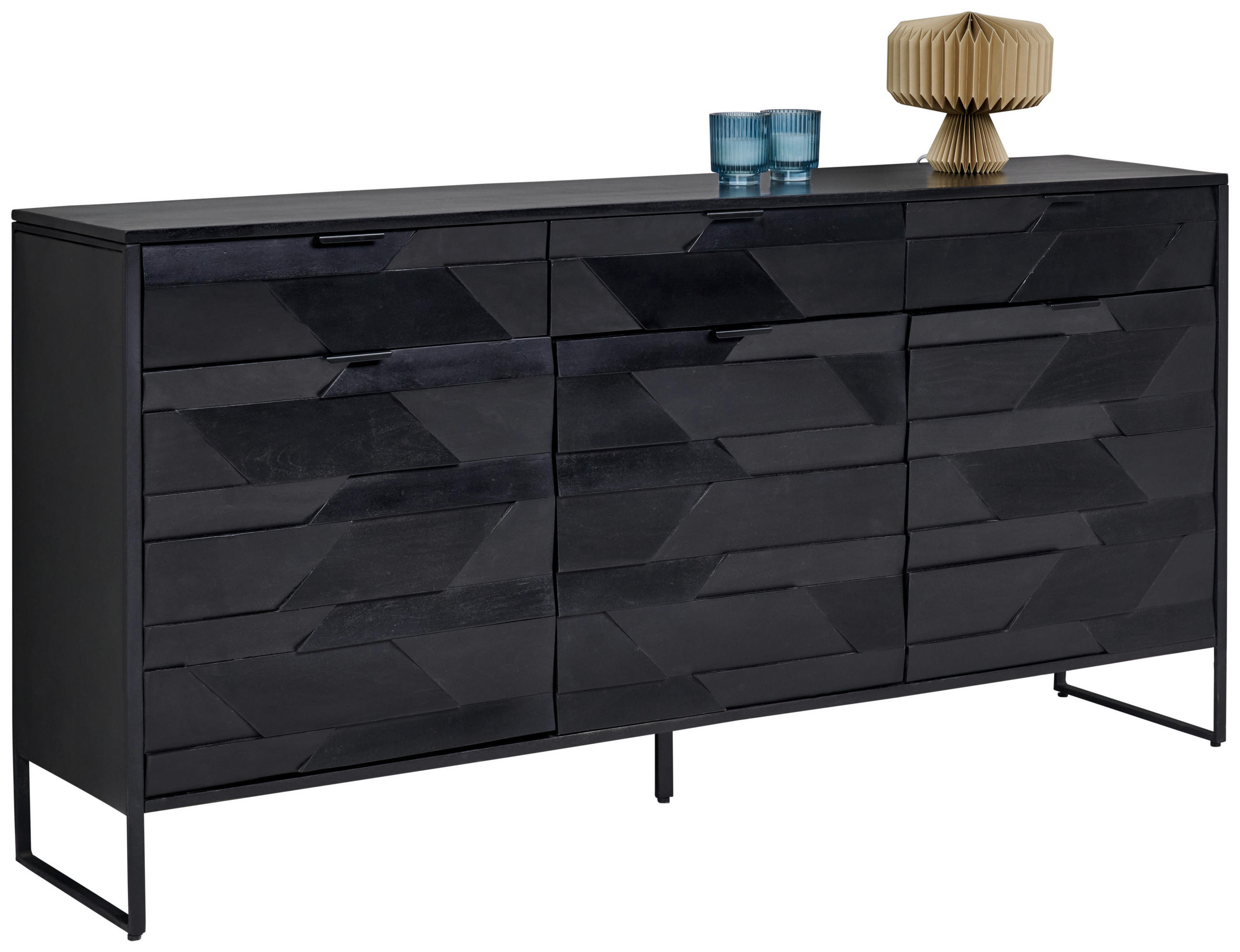 SIDEBOARD  in 175/86/40 cm  - Schwarz, Trend, Holz/Metall (175/86/40cm) - Ambia Home