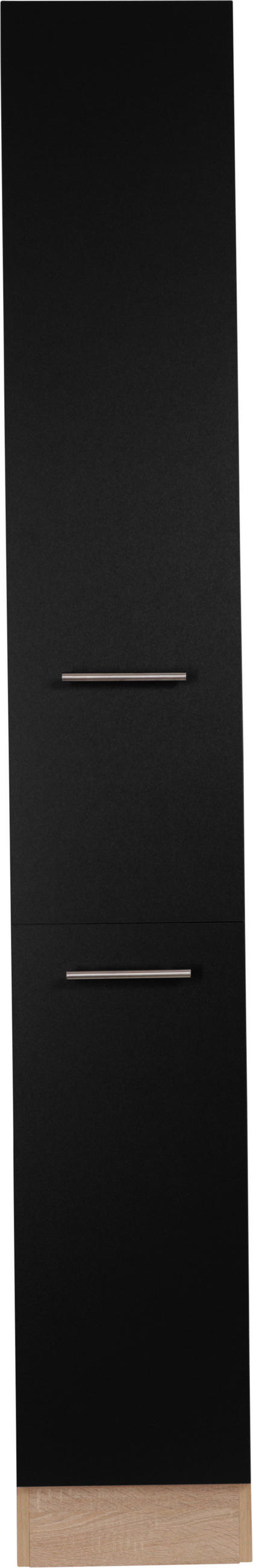 APOTHEKERSCHRANK 30/200/60 cm  in Schwarz, Eichefarben  - Eichefarben/Silberfarben, Basics, Holzwerkstoff/Metall (30/200/60cm) - Respekta