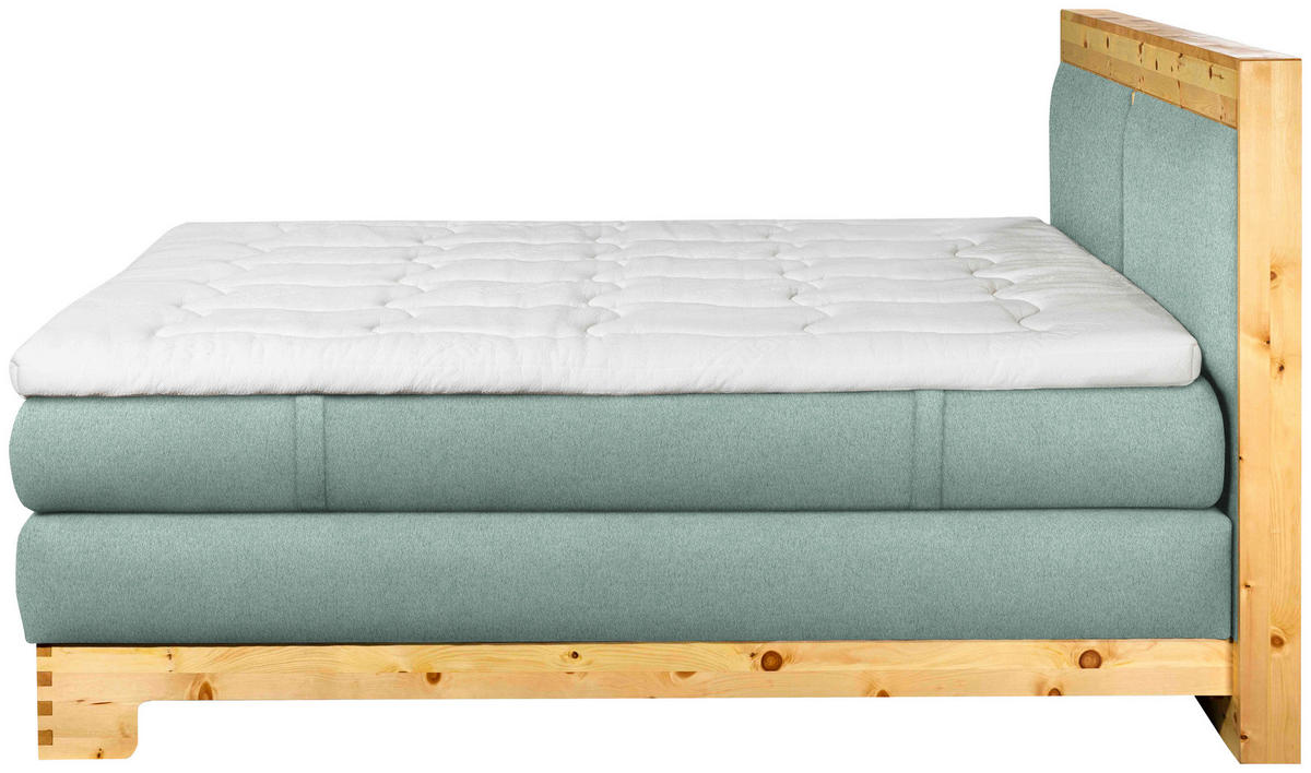BOXSPRINGBETT 180/200 cm  in Mintgrün  - Mintgrün, Natur, Holz/Textil (180/200cm) - Linea Natura
