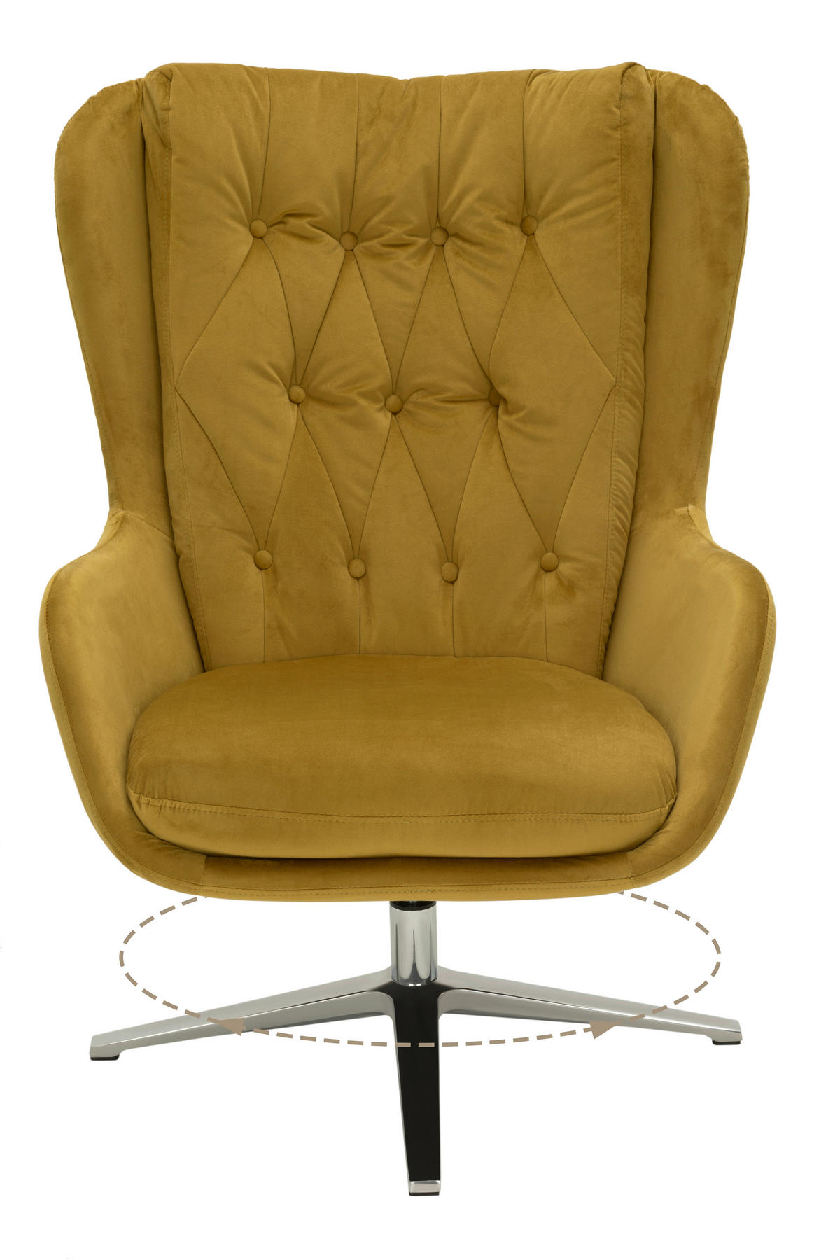 RELAXSESSEL Samt    - Gelb, Design (73/102/84cm) - MID.YOU
