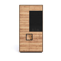 VITRINE  in massiv Wildeiche Schwarz, Wildeiche  - Wildeiche/Schwarz, Basics, Holz (100cm) - Livetastic