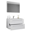 BADEZIMMER 3-teilig 80 cm  - Weiss/Alufarben, Modern, Keramik/Holzwerkstoff (80cm) - MID.YOU