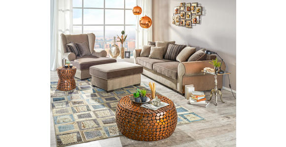 BIGSOFA in Textil Braun - Braun, ROMANTIK / LANDHAUS, Kunststoff/Textil (256/74-90/106cm) - Hom`in