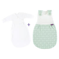 BABYSCHLAFSACKSET LIEBMICH    56/62   - Weiß/Grün, Basics, Textil (56/62null) - Träumeland