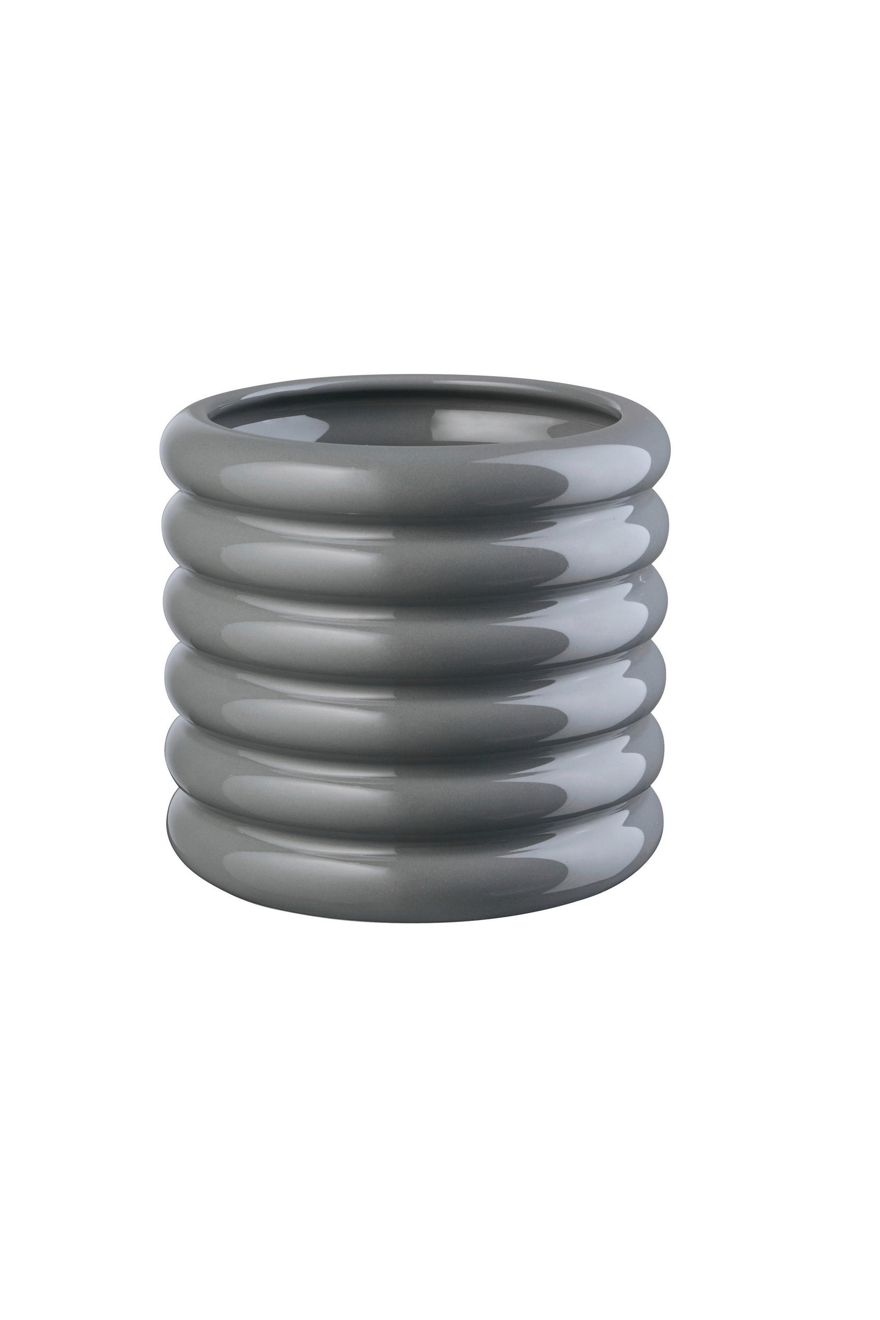 ASA Vase loopy Grau Hochglanz 15 cm
