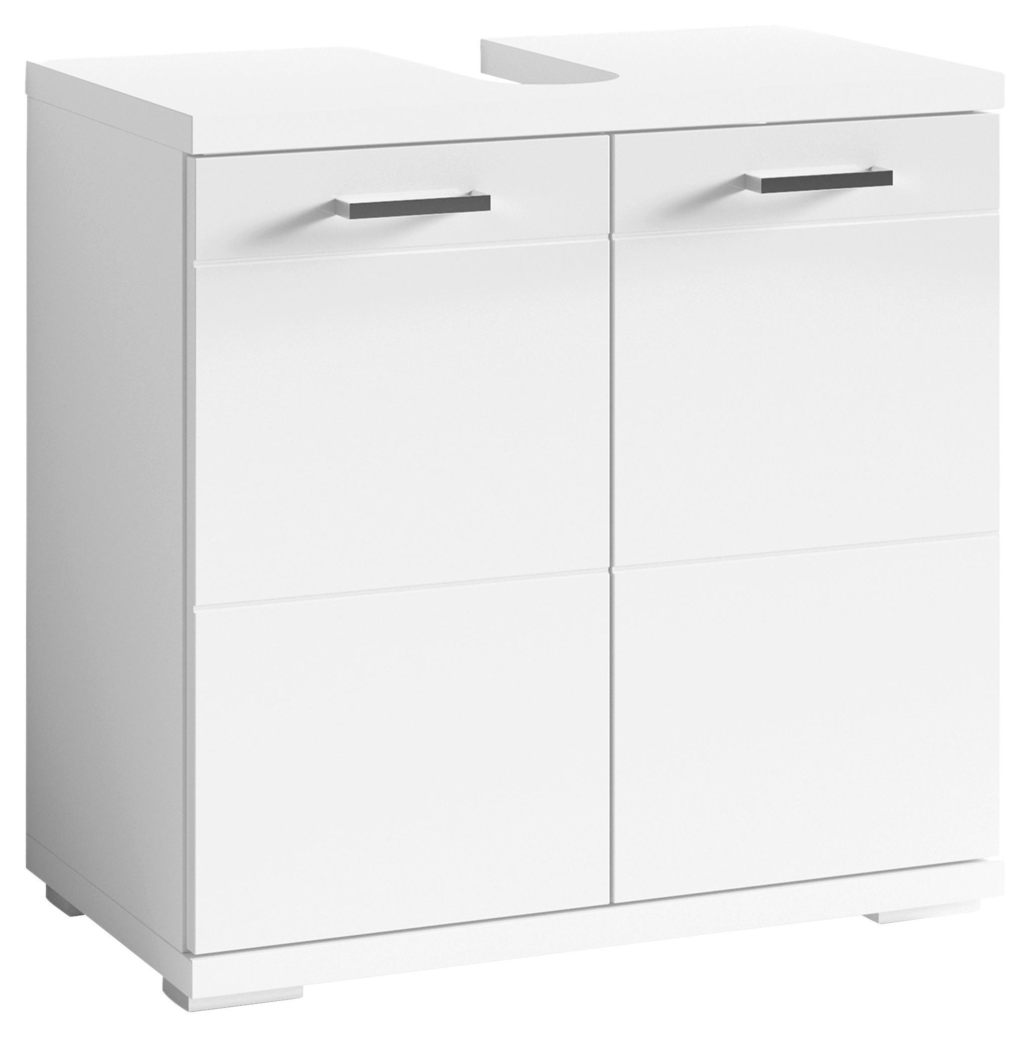 WASCHBECKENUNTERSCHRANK 60/59/31,5 cm - Chromfarben/Weiß Hochglanz, MODERN, Holzwerkstoff/Kunststoff (60/59/31,5cm) - MID.YOU
