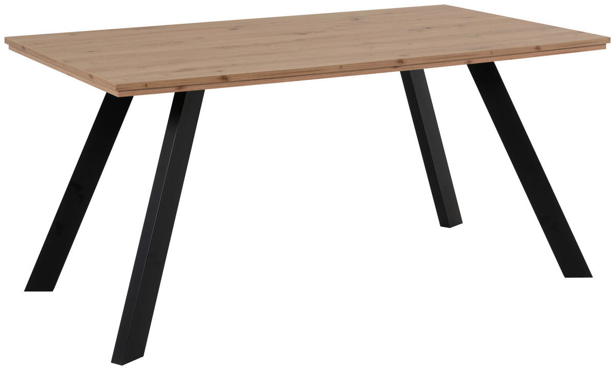 STOL ZA BLAGOVAONICU  crna, hrast Artisan  drvni materijal      - hrast Artisan/crna, Basics, drvni materijal/metal (160/90/72,5cm) - MID.YOU