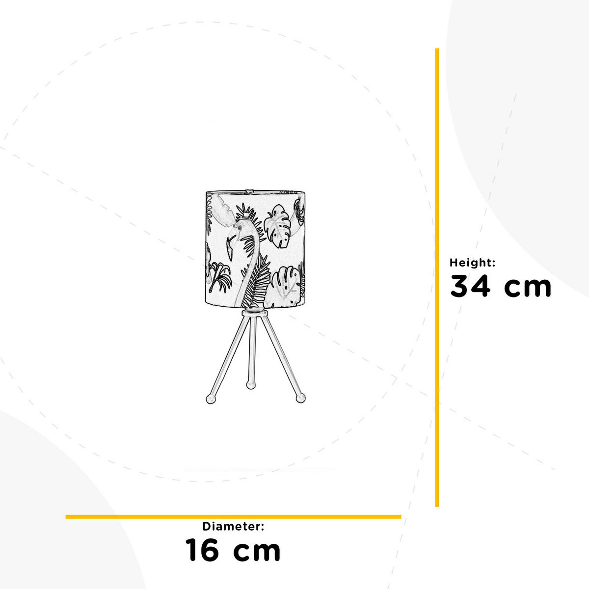 TISCHLEUCHTE 16/34 cm   - Weiß, Trend, Textil/Metall (16/34cm)
