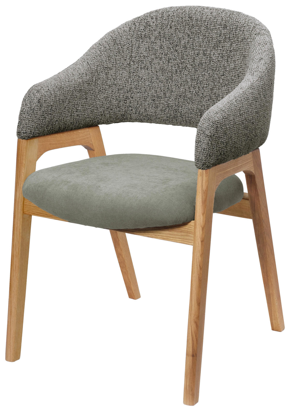 ARMLEHNSTUHL in Holz, Textil Grün  - Eichefarben/Grün, KONVENTIONELL, Holz/Textil (56,5/82,5/59,5cm) - Linea Natura