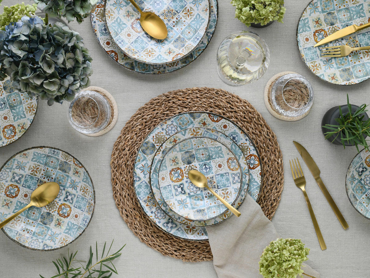 TAFELSERVICE Multicolor Mosaik 16-teilig  - Multicolor, Basics, Keramik - Creatable