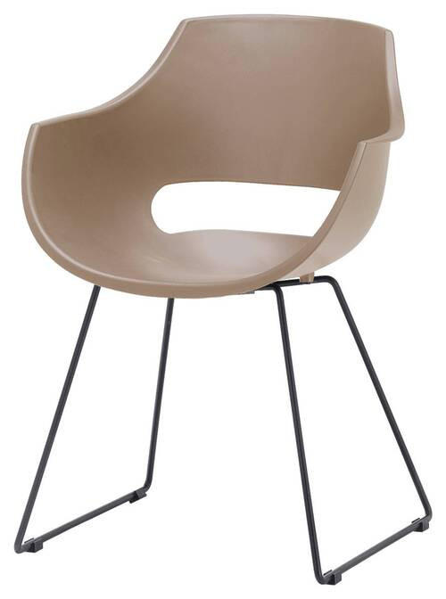 ARMLEHNSTUHL  in Stahl  - Taupe/Schwarz, Design, Kunststoff/Metall (57/80/58cm) - Livetastic
