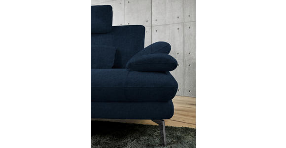 ECKSOFA in Velours Dunkelblau 184/284 cm - Schwarz/Dunkelblau, Design, Textil/Metall (184/284cm) - Dieter Knoll