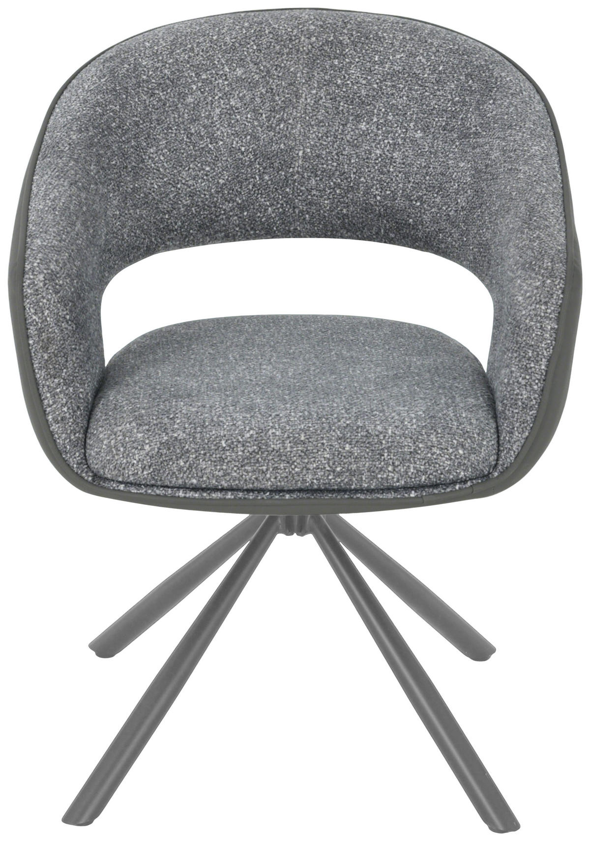 ARMLEHNSTUHL  in Eisen Lederlook, Leinenoptik  - Dunkelgrau/Grau, LIFESTYLE, Holz/Textil (58/83/62cm) - Livetastic