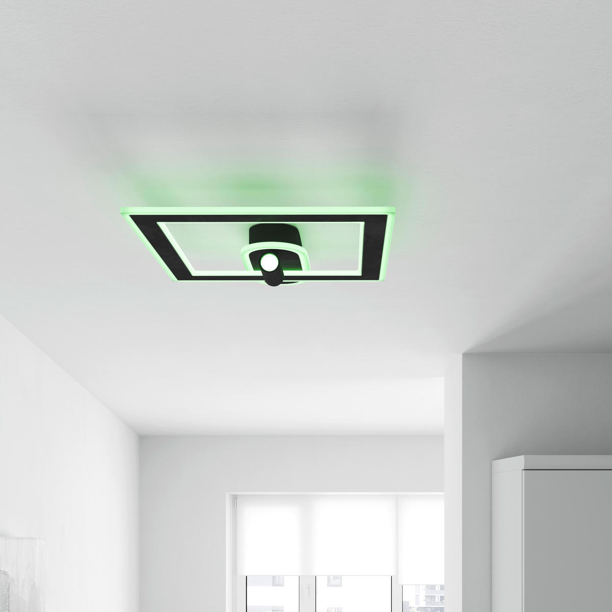 NÁSTENNÉ LED SVIETIDLO, 45/50/10 cm - čierna, Trend, kov/plast (45/50/10cm) - Novel